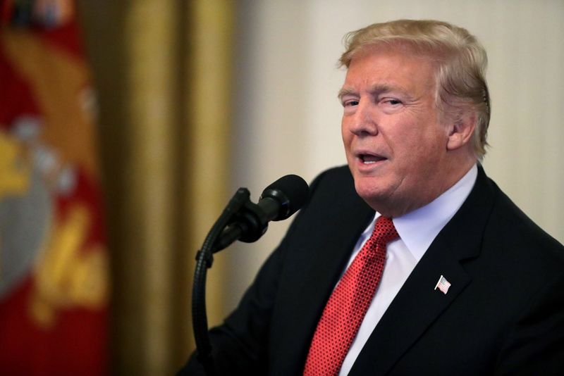 President Trump speaks in the White House on October 17, 2018